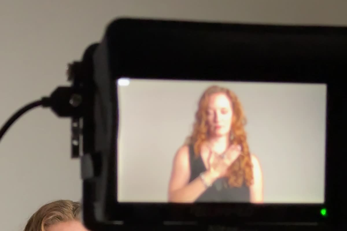 Cinema camera and field monitor set up on a subject during a Siesta Media shoot