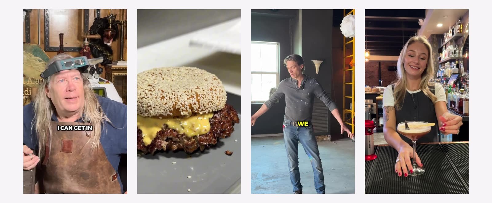 Examples of social media videos produced and edited by Siesta Media: Todd Alan Gallery, Lucky 8 SRQ, Hanami Sushi and Sage SRQ
