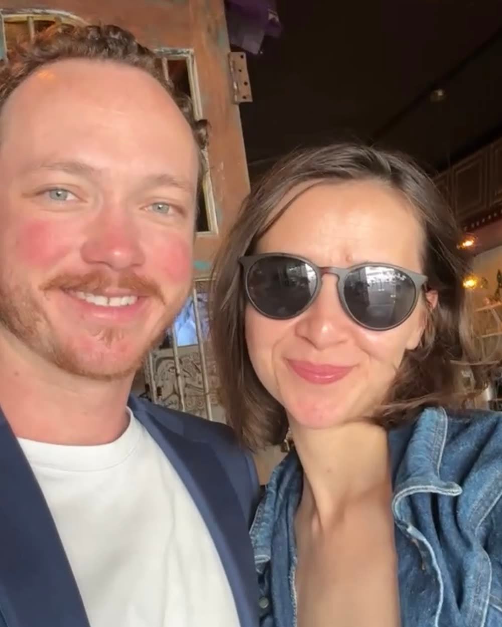 Pete and Anastasia, the founders of Siesta Media, in downtown Sarasota
