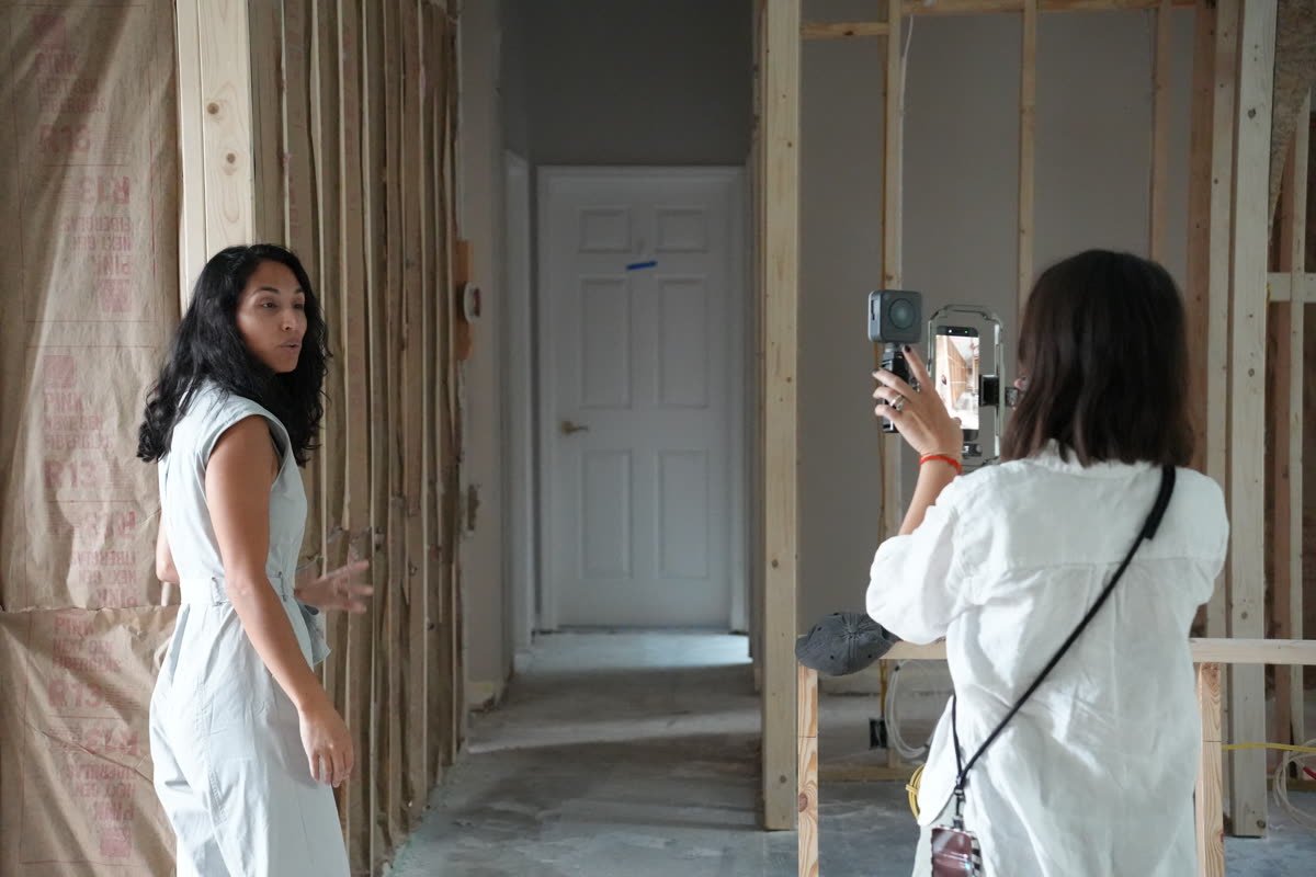 The Siesta Media team filming on location at a Sarasota business